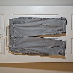 EILEEN FISHER Organic Cotton Stretch Cropped Cuff Trousers Capri Pants Size M